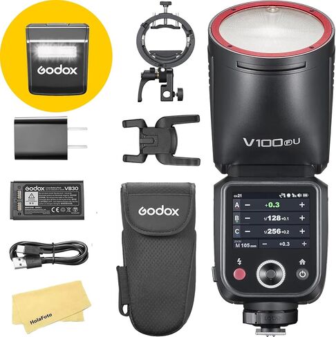 Godox V100F USA Version Camera Flash with Godox S3 Flash Bracket for Fujifilm Fuji Camera Flash Speedlite,100Ws 2.4G TTL1/8000 HSS,400 Full Power Flashes,7.2V/2980mAh Li-ion Battery,1.7s Recycle Time in Saudi Arabia