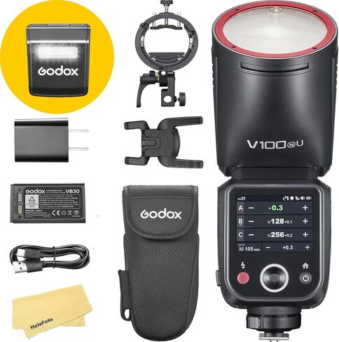 GODOX V100 V100N V100-N Camera Flash with Godox S3 Flash Bracket for Nikon Flash Speedlight,100Ws 2.4G TTL1/8000 HSS,400 Full Power Flashes,7.2V/2980mAh Li-ion Battery,1.7s Recycle Time(USA Version) in Saudi Arabia