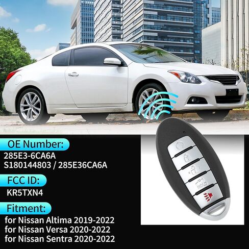 X AUTOHAUX KR5TXN4 433Mhz Replacement Keyless Entry Remote Smart Key Fob for Nissan Altima 19-22 for Nissan Versa Sentra 20-22 285E3-6CA6A 4A Chip 5Buttons 2Pcs in Saudi Arabia