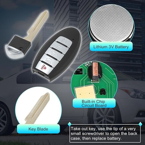 X AUTOHAUX KR5TXN4 433Mhz Replacement Keyless Entry Remote Smart Key Fob for Nissan Altima 19-22 for Nissan Versa Sentra 20-22 285E3-6CA6A 4A Chip 5Buttons 2Pcs in Saudi Arabia