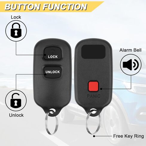 مفتاح Fob مناسب لـ 2001-2006 Toyota Highlander/ 00-06 Celica Echo/ 00-03 Prius/ 01-04 RAV4/ 99-09 4Runner/ 04-06 Tundra/ 2004-2007 xB جهاز التحكم عن بعد، HYQ12BBX HYQ12BAN in Kuwait
