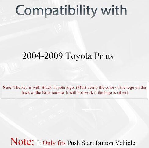 Key Fob Fits for Toyota Prius 2004-2009 Black Logo Car Keyless Entry Remote Control Push Start Smart Key Replacement FCC ID: MOZB21TG PN:89070-47180 in Saudi Arabia