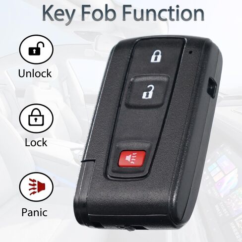 Key Fob Fits for Toyota Prius 2004-2009 Black Logo Car Keyless Entry Remote Control Push Start Smart Key Replacement FCC ID: MOZB21TG PN:89070-47180 in Saudi Arabia