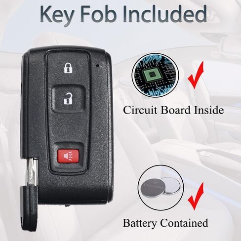 Key Fob Fits for Toyota Prius 2004-2009 Black Logo Car Keyless Entry Remote Control Push Start Smart Key Replacement FCC ID: MOZB21TG PN:89070-47180 in Saudi Arabia