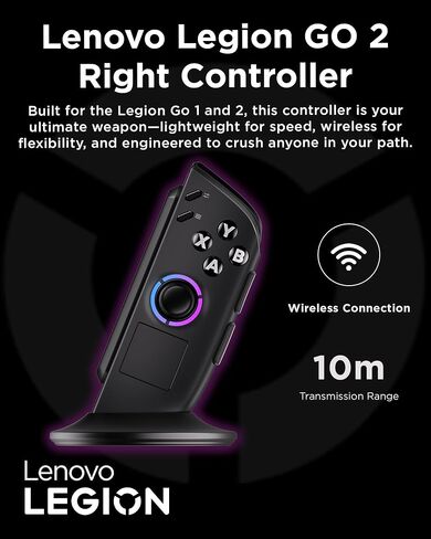 Lenovo Legion Go 2 Right Controller, Works with Legion Go 1 & 2, Hall Effect Joystick and Triggers, 10m Range, Black in Saudi Arabia