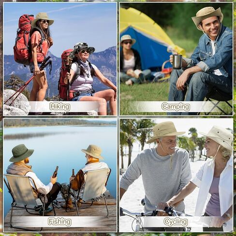 Boonie Fishing Sun Hats for Men Women, Wide Brim Bucket Safari Hat with Chin Strap, Lightweight Breathable in Saudi Arabia