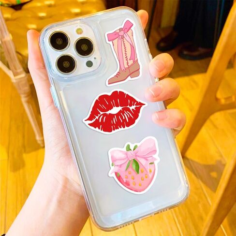 100 قطعة من ملصقات Coquette، حزمة ملصقات جمالية وردية، ملصقات لطيفة على شكل فيونكة للفتيات والنساء شارات فينيل مقاومة للماء لأجهزة الكمبيوتر المحمول وزجاجات المياه وقصاصات الكمبيوتر والهاتف والجيتار in Kuwait