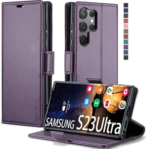 حافظة محفظة لهاتف Samsung Galaxy S23 FE 5G مع [RFID Blocking] حامل بطاقات بمسند مغناطيسي، حافظة جلدية قابلة للطي لهاتف Samsung Galaxy S23 FE 5G 6.4 بوصة (أزرق) in Kuwait