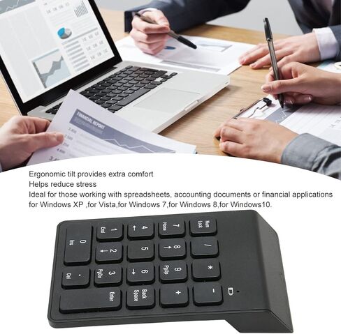 Bewinner Number Pads,Numpad18 and Silent Keys Numeric Keypad,Portable Number Keyboard,2.4 GHz Financial Accounting Number Numpad for Bank Accountant in Saudi Arabia
