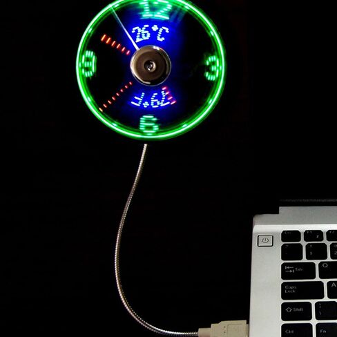 USB LED Clock Fan Mini Portable USB Rechargeable Cooling Fan with Real-time Display for Home Office Travel in Saudi Arabia