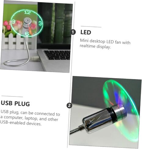 USB LED Clock Fan Mini Portable USB Rechargeable Cooling Fan with Real-time Display for Home Office Travel in Saudi Arabia