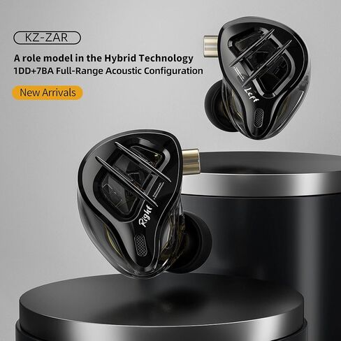 KZ ZAR in Ear Monitor Headphones 7BA+1DD Hybrid Driver Gaming Earbuds HiFi Bass IEM Earphones for Musicians Singers Audio Engineers Audiophile Dj Drummers in Saudi Arabia