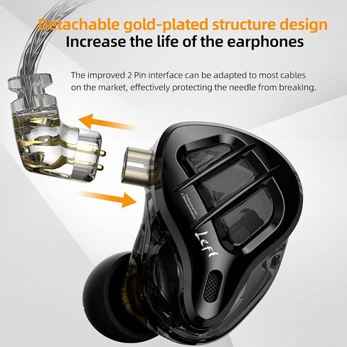 KZ ZAR in Ear Monitor Headphones 7BA+1DD Hybrid Driver Gaming Earbuds HiFi Bass IEM Earphones for Musicians Singers Audio Engineers Audiophile Dj Drummers in Saudi Arabia