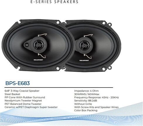 Blaupunkt Orlando 750 6.9 بوصة تعمل باللمس مزدوج DIN بلوتوث AM/FM استقبال، 4x 6x8 بوصة 60 وات بحد أقصى 3 مكبرات صوت للسيارة مع سلك in Saudi Arabia