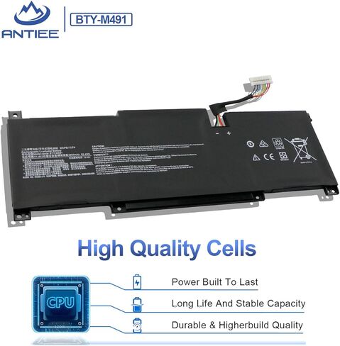 BTY-M491 استبدال بطارية الكمبيوتر المحمول MSI Modern 15 A10M A10M-028DE A10M-029 A10RAS A10RAS-076FR A10RB A10RB-041TW A10RD A11M A11SB A4M A4MW Summit B15 A11M Stealth 15M 11.4V 52.4Wh (أبيض) الموصل) in Saudi Arabia