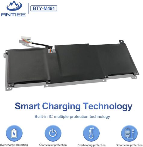 BTY-M491 استبدال بطارية الكمبيوتر المحمول MSI Modern 15 A10M A10M-028DE A10M-029 A10RAS A10RAS-076FR A10RB A10RB-041TW A10RD A11M A11SB A4M A4MW Summit B15 A11M Stealth 15M 11.4V 52.4Wh (أبيض) الموصل) in Saudi Arabia