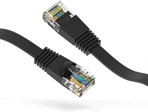 5Ft Cat6 Flat Ethernet Network Cable Black, 1 Pack in Saudi Arabia