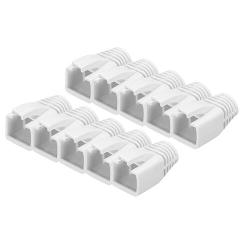 MECCANIXITY 100 حزمة غطاء حذاء كابل موصل، Cat6A Cat7/7A إيثرنت كابل شبكة التمهيد، قطر الفتحة 8 مم (أبيض) in Kuwait