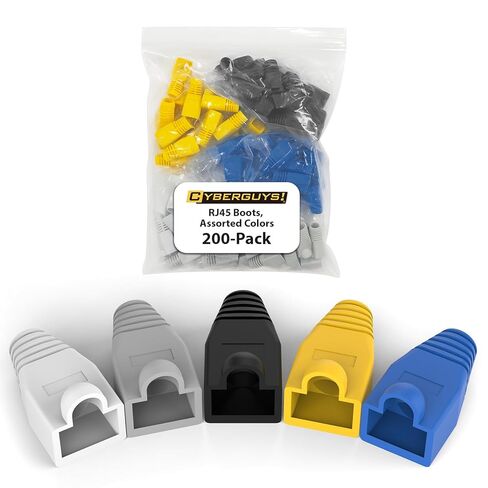 RJ45 Boots, Assorted Colors 100-Pack – Heavy Duty Ethernet Ends Cable RJ45 Strain Relief Boots for Cat6 Cat5e, Compact Fit, Easy Install, Professional Finish in Saudi Arabia