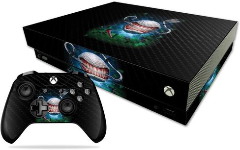 MightySkins Carbon Fiber Skin for Microsoft Xbox One X - Hockey Monster | Protective, Durable Textured Carbon Fiber Finish | Easy to Apply, Remove, and Change Styles | Made in The USA in Saudi Arabia