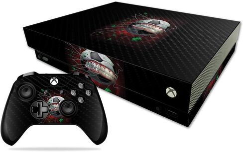 MightySkins Carbon Fiber Skin for Microsoft Xbox One X - Hockey Monster | Protective, Durable Textured Carbon Fiber Finish | Easy to Apply, Remove, and Change Styles | Made in The USA in Saudi Arabia