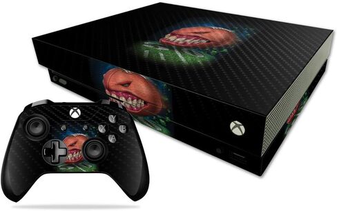 MightySkins Carbon Fiber Skin for Microsoft Xbox One X - Hockey Monster | Protective, Durable Textured Carbon Fiber Finish | Easy to Apply, Remove, and Change Styles | Made in The USA in Saudi Arabia