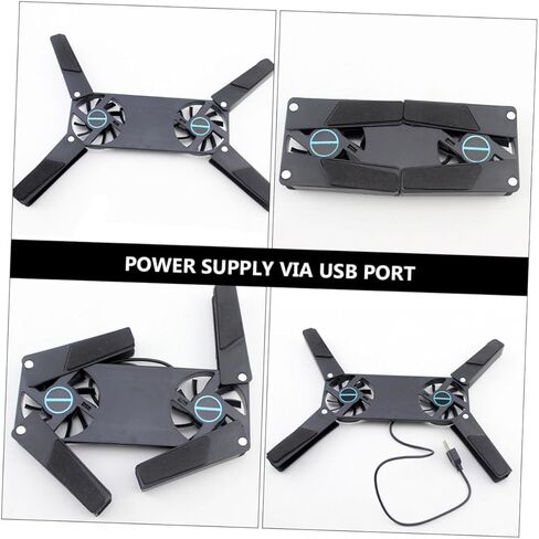 Vaguelly 2PCS Folding Laptop Cooling Pad with Dual USB Fans Lightweight Ventilated Stand for All Laptop Portable Cooler for Students Travelers Business in Saudi Arabia