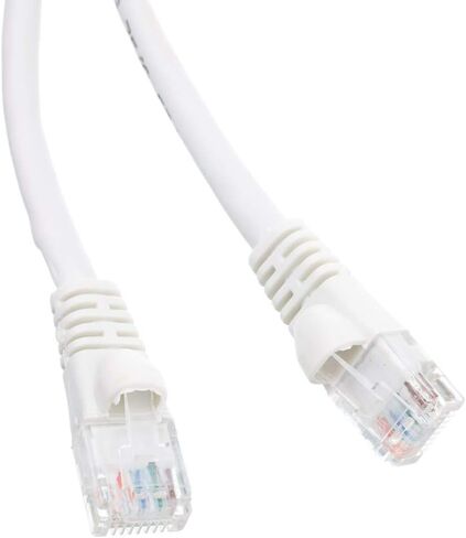 كابل إيثرنت Cat6 من CableWholesale، 24AWG، موصل لوحة ذهبية RJ45، 4 أزواج من النحاس المجدول، حذاء بدون تشابك زوج ملتوي غير محمي (UTP) كابل تصحيح شبكة الإنترنت، 20 قدم، أبيض in Saudi Arabia