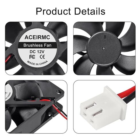 2pcs 9225 92mm x 25mm 12V DC Brushless Computer case Fan 12 Volt 2Pin Dual Ball for DIY Cooling Ventilation Exhaust Projects (Double Ball Bearing 12V 2pin) in Saudi Arabia
