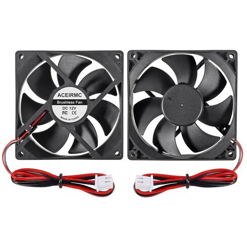 2pcs 9225 92mm x 25mm 12V DC Brushless Computer case Fan 12 Volt 2Pin Dual Ball for DIY Cooling Ventilation Exhaust Projects (Double Ball Bearing 12V 2pin) in Saudi Arabia