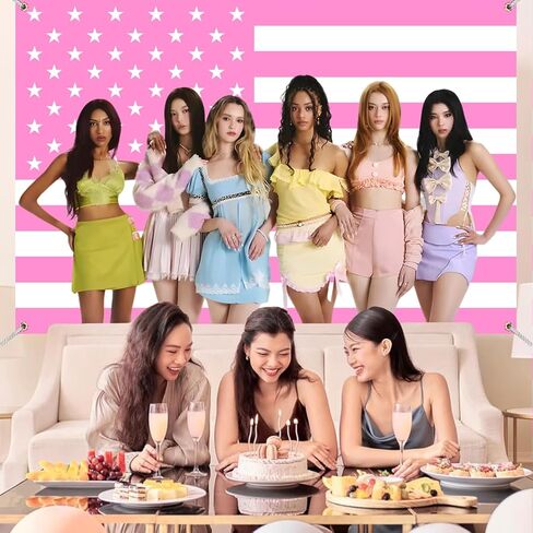 Singer Birthday Party Decorations Backdrop Poster Banner 5x3 Ft Singer Pink Flag Themed Banner Background for Home Office Bedroom Decorations in Kuwait