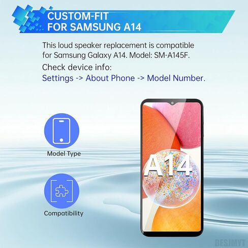 لهاتف Samsung Galaxy A14 استبدال مكبر الصوت بصوت عالٍ مع وحدة مكبر الصوت لنغمات الرنين واستبدال إصلاح صفارة الصوت الواضحة لهاتف Samsung a14 SM-A145F in Kuwait