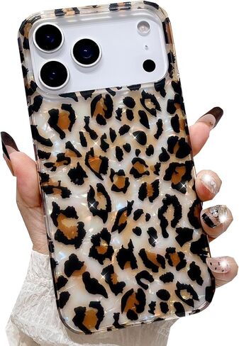 for iPhone 17 Pro Max Leopard Print Case,Cute Luxury Sparkle Translucent Clear Vintage Cheetah Print Soft TPU Silicone Protective Phone Case for Girls Women for iPhone 17 Pro Max 6.9",Cheetah in Saudi Arabia
