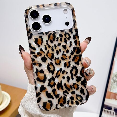 for iPhone 17 Pro Max Leopard Print Case,Cute Luxury Sparkle Translucent Clear Vintage Cheetah Print Soft TPU Silicone Protective Phone Case for Girls Women for iPhone 17 Pro Max 6.9",Cheetah in Saudi Arabia