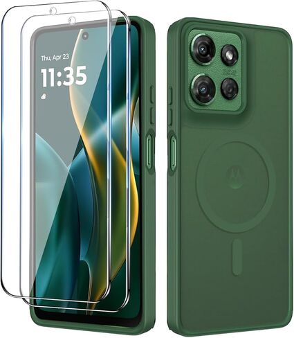 حافظة لهاتف Motorola Moto G 2025/2026 شفافة، حافظة هاتف مغناطيسية Moto G Play 2026 مع واقي شاشة X2 [متوافق مع MagSafe]، غطاء شفاف نحيف مقاوم للصدمات لهاتف Moto G 2025/2026 in Kuwait