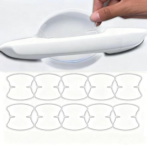 9PCS Clear Car Door Handle Protector Film, TPU Anti-Scratch Handle Cup Guards, Waterproof Paint Protection for Most Vehicles in Saudi Arabia