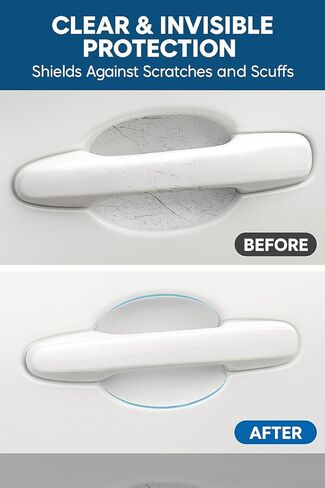 9PCS Clear Car Door Handle Protector Film, TPU Anti-Scratch Handle Cup Guards, Waterproof Paint Protection for Most Vehicles in Saudi Arabia