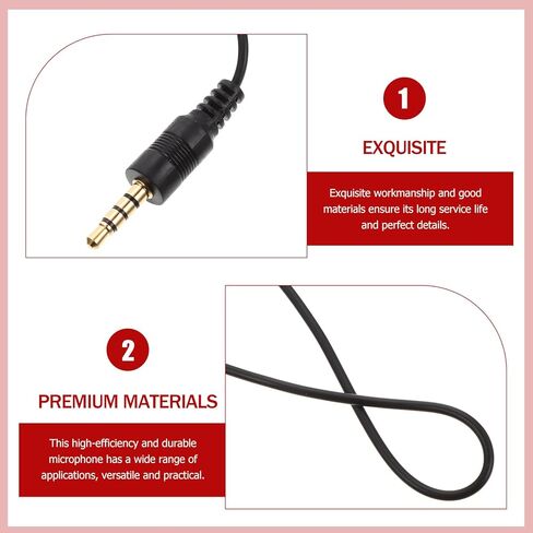2 Pack Black Clip-On Lapel Microphones with 4-Pole Jack, Noise-Cancelling Mini Microphones for Live Streaming, Interview, Laptop, Smartphone, and Recording Use in Saudi Arabia