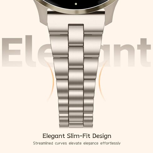 معدن نحيف 18 مم متوافق مع سوار ساعة Garmin Venu 4 41 مم/Venu 3S 41 مم/Vivoactive 4S/Vivomove 3S/Venu 2S/Forerunner 255S 265S، حزام سلسلة رفيع أنيق من الفولاذ المقاوم للصدأ للنساء والرجال in Kuwait