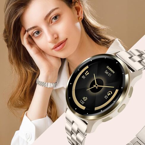 معدن نحيف 18 مم متوافق مع سوار ساعة Garmin Venu 4 41 مم/Venu 3S 41 مم/Vivoactive 4S/Vivomove 3S/Venu 2S/Forerunner 255S 265S، حزام سلسلة رفيع أنيق من الفولاذ المقاوم للصدأ للنساء والرجال in Kuwait