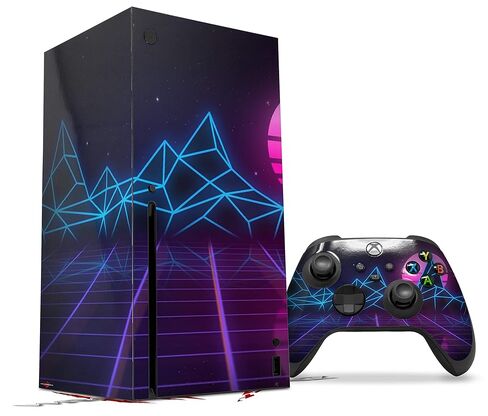 ملصق من الفينيل من WraptorSkinz متوافق مع وحدة التحكم ووحدة التحكم XBOX Series X - جبال Synth (وحدة التحكم في الألعاب غير متضمنة) in Kuwait