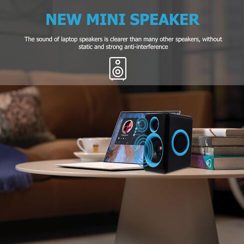 سماعات كمبيوتر مكتبي صغيرة USB 2.0 لأجهزة الكمبيوتر المحمول والكمبيوتر الشخصي، صندوق صوت مدمج للوسائط المتعددة مع طاقة تيار مستمر 5 فولت، ملحقات صوتية محمولة للمكتب المنزلي in Kuwait