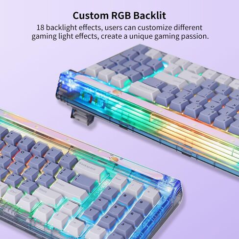 لوحة مفاتيح الألعاب اللاسلكية Newmen GM780، سلكية/بلوتوث/2.4G 75% RGB بإضاءة خلفية قابلة للتبديل السريع USB C لوحة مفاتيح ميكانيكية صغيرة الحجم، 78 مفتاحًا لوحات مفاتيح كمبيوتر صغيرة للكمبيوتر/الكمبيوتر المحمول/Win/Mac، مفتاح Dai Luo in Kuwait