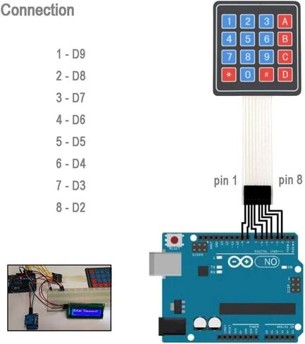 لوحة مفاتيح 4x4 16 مفتاح مصفوفة غشاء تبديل لوحة مفاتيح 8 سنون لـ Arduino ESP32 (عبوة من 5) in Kuwait