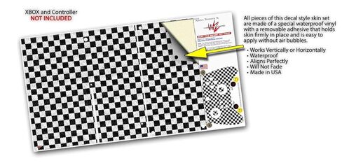 WraptorSkinz Skin Decal Vinyl Wrap compatible with the XBOX Series X Console and Controller - Checkered Canvas Black and White (GAMING CONSOLE NOT INCLUDED) in Kuwait