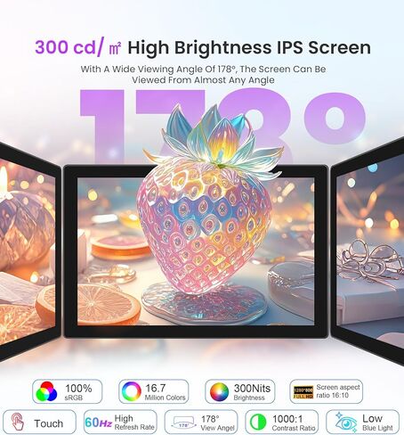 شاشة لمس 10.1 بوصة متوافقة مع Raspberry Pi، حاوية مدمجة، شاشة لمس HDMI محمولة 1280x800 IPS لـ Raspberry Pi 5/4B/3B+/3B/B+ Jetson Nano Win11/10/8/7 in Kuwait