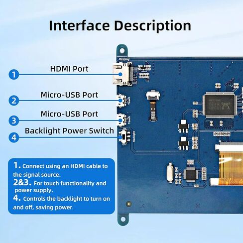 7 Inch Screen for Raspberry Pi, 1024×600 IPS HDMI Capacitive Screen LCD Display, Mini Portable Monitor Compatible with Raspberry Pi 5/4/3 BB Black Banana Pi Win11/10/8/7 (Non-Touch) in Saudi Arabia