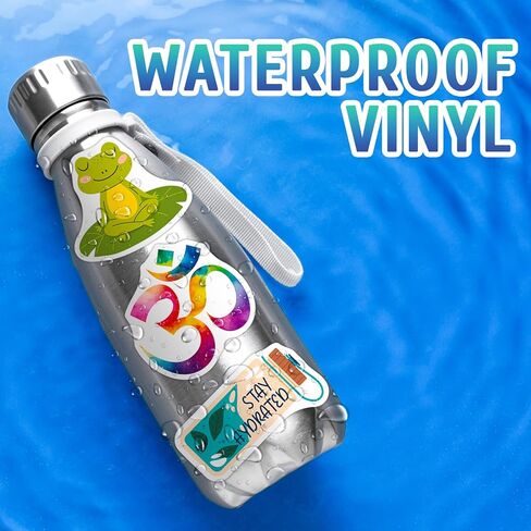 SigyoJeom 200PCS Yoga Stickers for Water Bottles Laptops Journals, Waterproof Meditation & Mindfulness Vinyl Decals, Bulk Gifts for Yoga Lovers Women Men in Kuwait