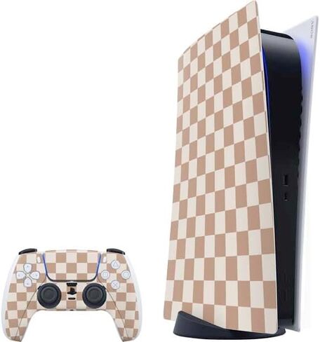 Skinit Decal Gaming Skin Compatible with PS5 Bundle - Black and White Checkered Design in Saudi Arabia
