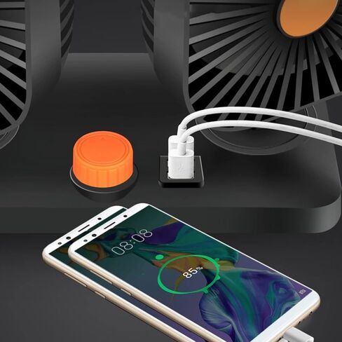 USB سيارة مروحة ABS 360 درجة للتدوير برأس واحد USB شحن سيارة صغيرة مروحة التبريد 5V 2A قابل للتعديل سطح المكتب مروحة للسيارة مكتب الاستخدام المنزلي in Saudi Arabia